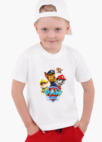 Біла демісезонна футболка дитяча щенячий патруль (paw patrol) (9224-1606) MobiPrint