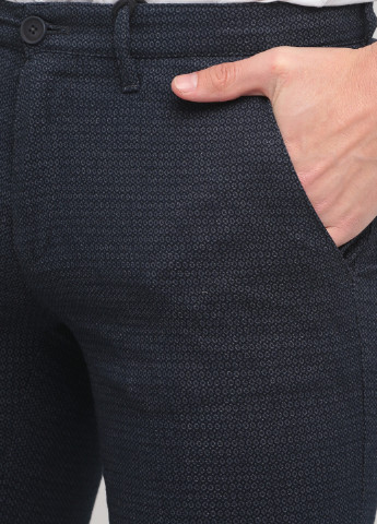 Темно-синие классические демисезонные зауженные, чиносы брюки Drykorn