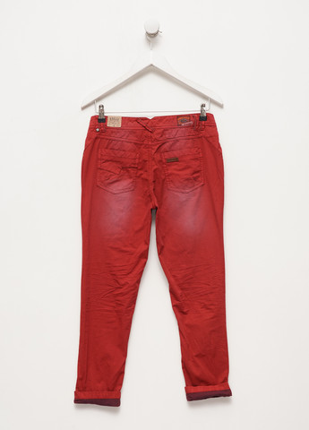 Бордовые кэжуал летние зауженные брюки Khujo