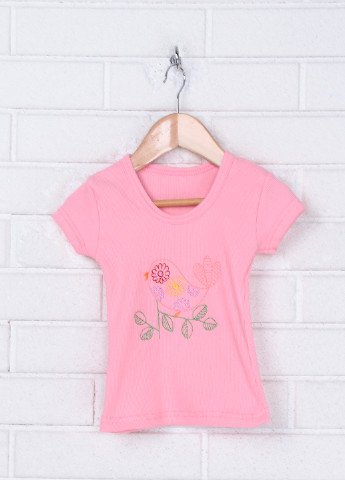Розовая летняя футболка с длинным рукавом Baby Art