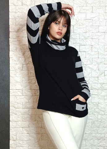 Чорний демісезонний джемпер Bluoltre