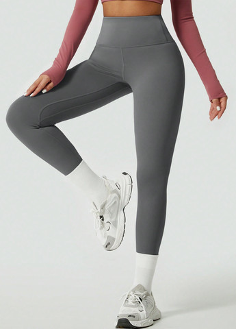 Серые демисезонные леггинсы SHEIN