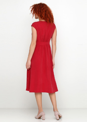 Красное кэжуал платье на запах Cherie однотонное