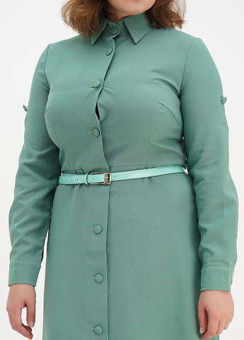 Серо-зеленое кэжуал платье Maurini однотонное