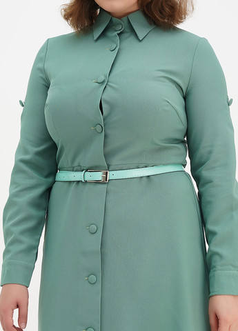 Серо-зеленое кэжуал платье Maurini однотонное