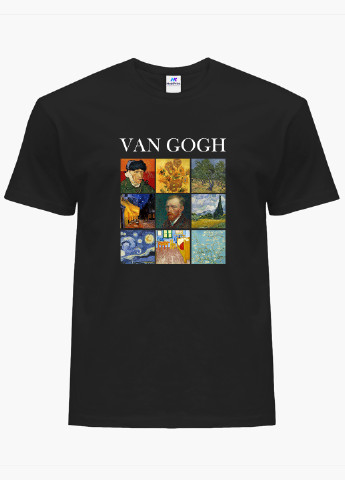 Чорна футболка чоловіча вінсент ван гог картини (vincent van gogh) (9223-2960-1) xxl MobiPrint