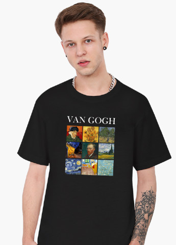 Чорна футболка чоловіча вінсент ван гог картини (vincent van gogh) (9223-2960-1) xxl MobiPrint