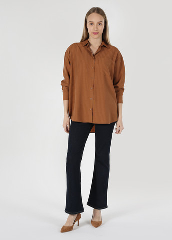 Светло-коричневая кэжуал рубашка в полоску Colin's