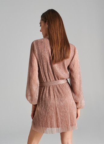 Розово-коричневое коктейльное платье Sinsay однотонное