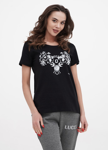 Черная летняя футболка Lucci