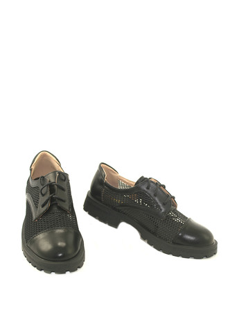 Черные женские кэжуал туфли с перфорацией на низком каблуке Китай - фото