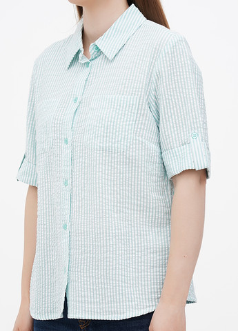 Светло-бирюзовая кэжуал рубашка в полоску Collection L
