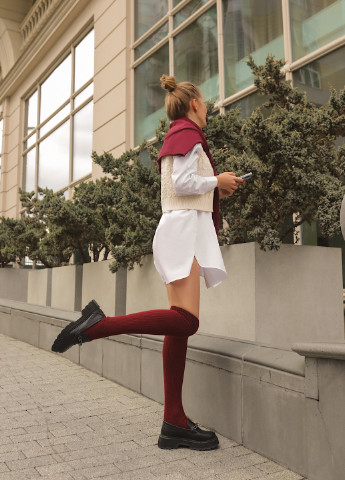 Бордові гольфи з вовни мериноса Mo Ko Ko Socks (253412539)