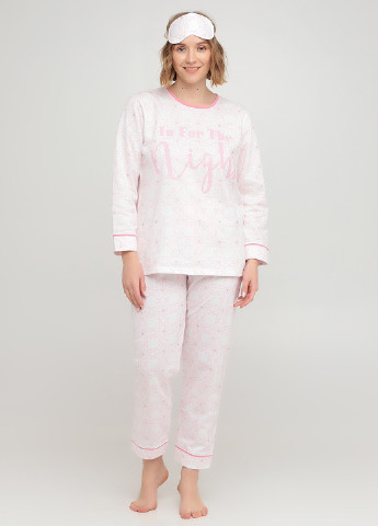 Светло-розовая всесезон пижама (лонгслив, брюки, маска) лонгслив + брюки Lucci