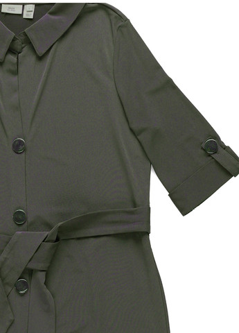 Оливковое (хаки) кэжуал платье рубашка River Island однотонное