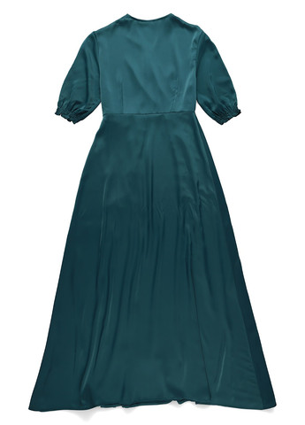 Морської хвилі кежуал сукня на запах, в стилі армпір AERYNE однотонна