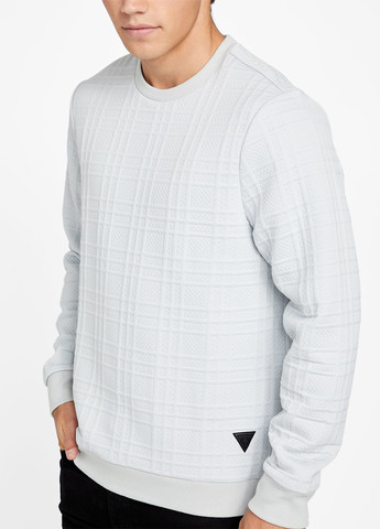 Серый свитшот Guess однотонный нашивки (289787221)