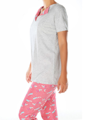 Светло-серая всесезон пижама (футболка, брюки) Miorre