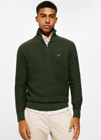 Темно-зелений демісезонний светр Springfield