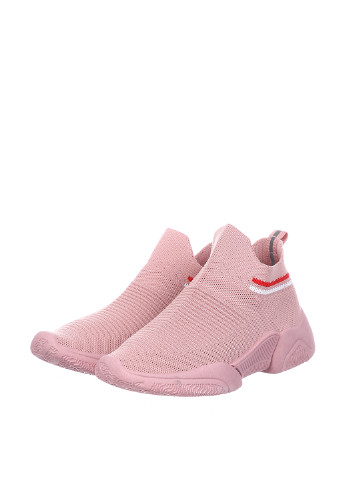 Розовые осенние женские кроссовки No Brand с лентами