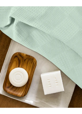 Набор полотенец CUBE WHITE / MINT (75х95 см - 1 шт и 75х130 см - 1 шт) Cosas однотонный мятный