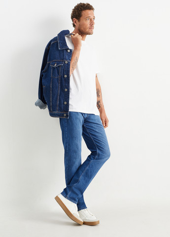 Синие демисезонные прямые джинсы C&A