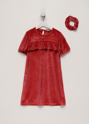 Красный демисезонный комплект (платье, резинка) Terranova