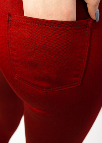 Красные кэжуал демисезонные укороченные, зауженные брюки Time of Style