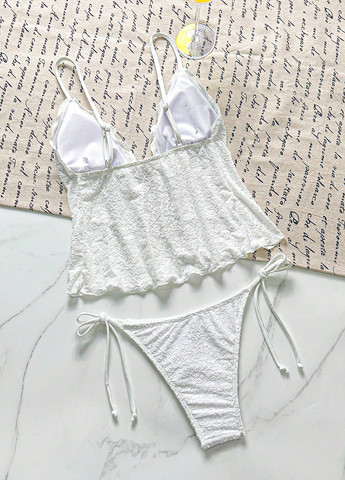 Белый летний купальник (лиф, трусики) топ SHEIN