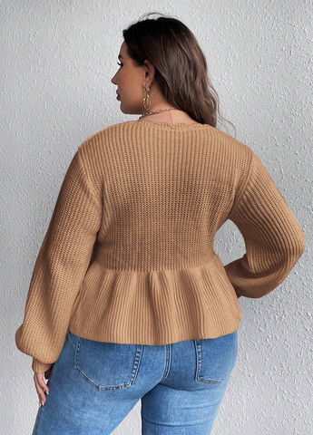 Бежевый демисезонный пуловер пуловер SHEIN