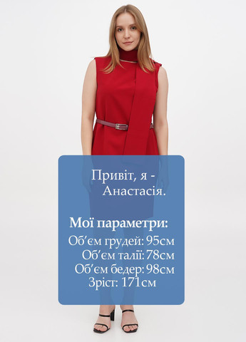 Темно-красное кэжуал платье Rebecca Tatti однотонное