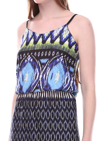 Темно-синее кэжуал платье Sisters Point с абстрактным узором