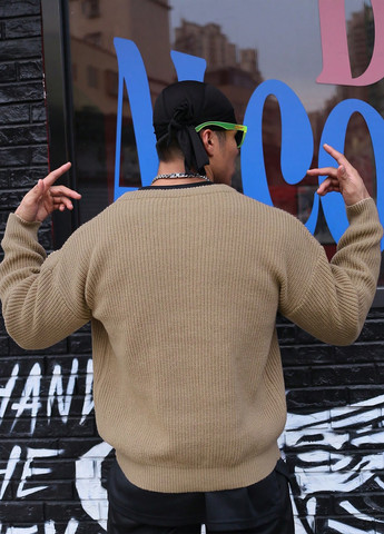 Оливковий (хакі) демісезонний пуловер пуловер SHEIN