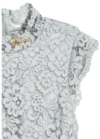 Мятное коктейльное платье футляр H&M с цветочным принтом