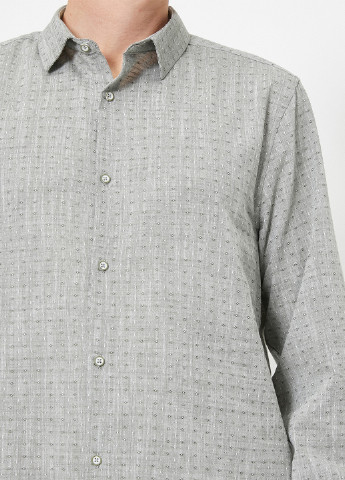 Серая кэжуал рубашка с абстрактным узором KOTON