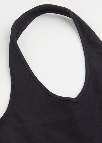 Черное кэжуал платье с открытой спиной H&M однотонное