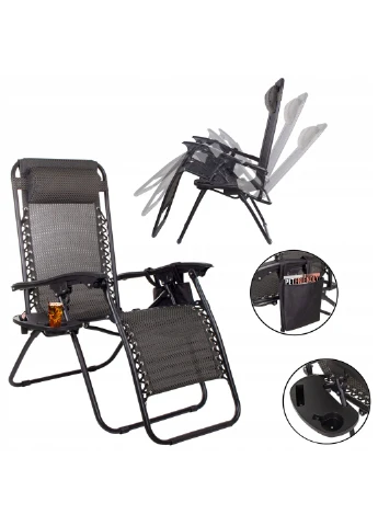 Шезлонг (кріслолежак) для пляжу, тераси та саду Zero Gravity Springos GC0001 (245081632)