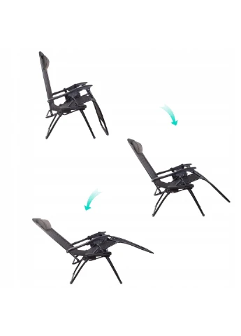 Шезлонг (кріслолежак) для пляжу, тераси та саду Zero Gravity Springos GC0001 (245081632)