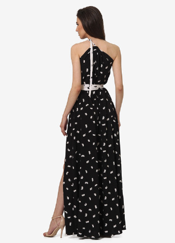 Черно-белое кэжуал платье на одно плечо Lila Kass с абстрактным узором