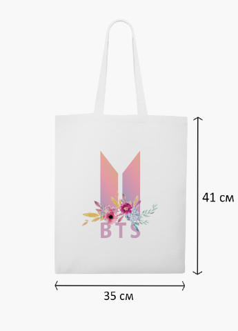 Еко сумка шоппер біла БТС (BTS) (9227-1081-WT-2) екосумка шопер 41*35 см MobiPrint (219095369)