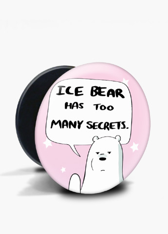 Попсокет (Popsockets) держатель для смартфона Вся правда о медведях (We Bare Bears) (8754-2904) Черный MobiPrint (229014736)