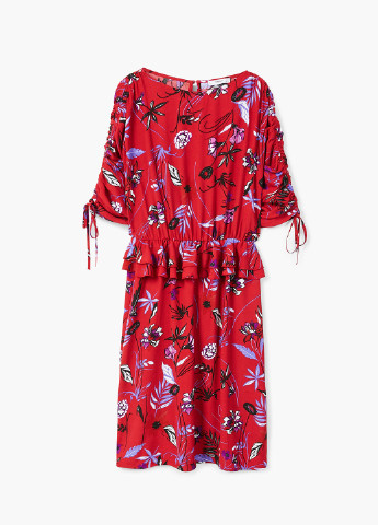 Червона кежуал сукня Mango з квітковим принтом