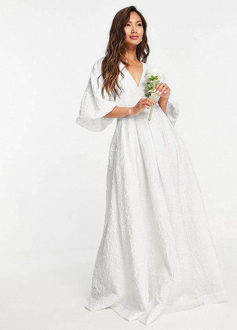 Білий вечірня сукня кльош, з відкритою спиною Asos однотонна