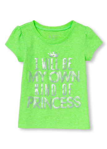 Салатова літня футболка з коротким рукавом The Children's Place