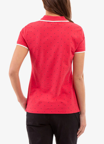 Красная женская футболка-поло U.S. Polo Assn. в горошек