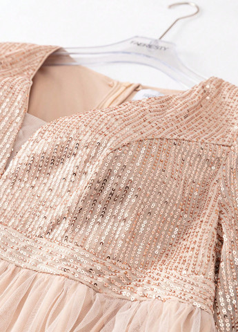 Бежева святковий сукня для вагітних з пишною спідницею SHEIN однотонна