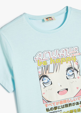 Світло-блакитна літня футболка KOTON