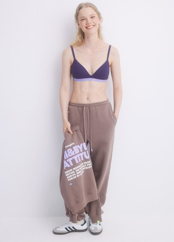 Фиолетовый триэнджел бюстгальтер Hi&Bye без косточек хлопок