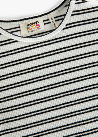 Черно-белая летняя футболка KOTON
