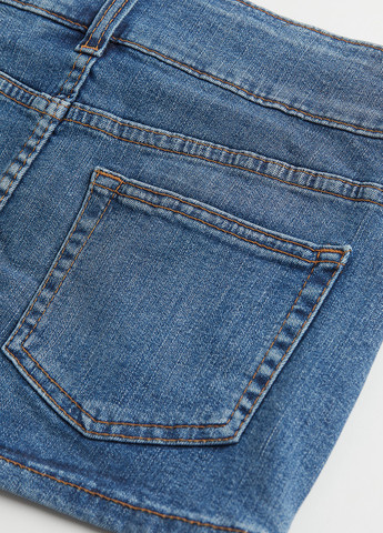 Синяя джинсовая однотонная юбка H&M